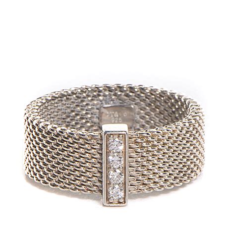 tiffany mesh ring with diamonds